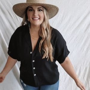 Short Sleeve Button Down Top